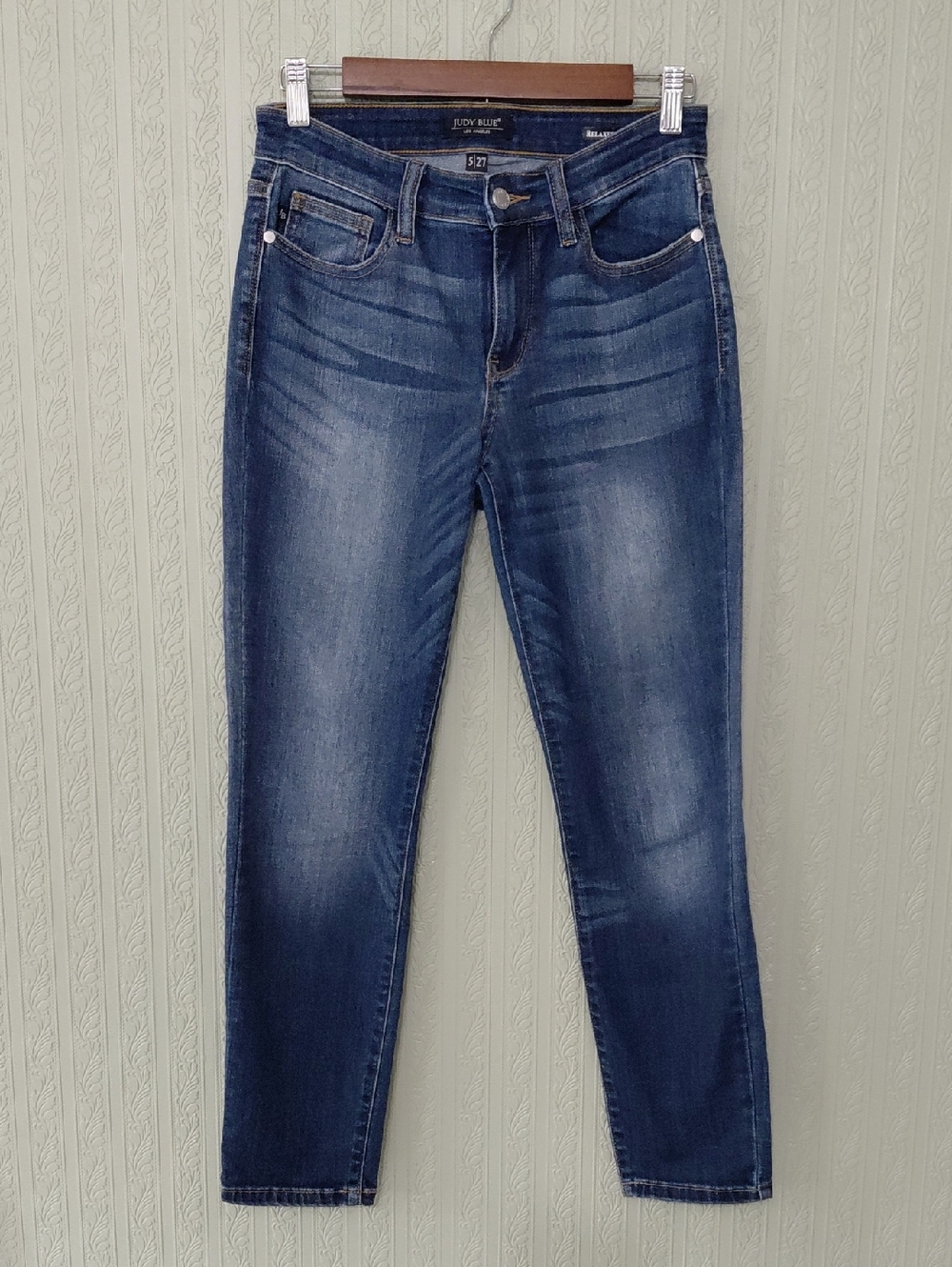 JUDY BLUE los Angeles Size 5 27 Women's Mid-Rise Dark Wash Skinny Jeans Relaxed